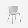 Sedia per sala da pranzo di design moderno in tessuto gambe nere Lasta 