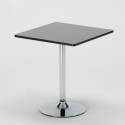 Tavolino bar rotondo quadrato nero bianco 70x70 Bistrot Misure