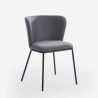Sedia per sala da pranzo di design moderno in tessuto gambe nere Lasta 