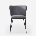 Sedia per sala da pranzo di design moderno in tessuto gambe nere Lasta Acquisto