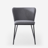 Sedia per sala da pranzo di design moderno in tessuto gambe nere Lasta Acquisto
