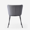 Sedia per sala da pranzo di design moderno in tessuto gambe nere Lasta 