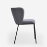 Sedia per sala da pranzo di design moderno in tessuto gambe nere Lasta 