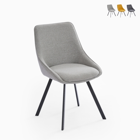 Sedia girevole per sala da pranzo design moderno in tessuto Navya Promozione