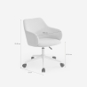 Sedia girevole in tessuto con braccioli per ufficio smart working Kivri 