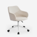 Sedia girevole in tessuto con braccioli per ufficio smart working Kivri Sconti