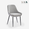 Sedia moderna da cucina in tessuto con gambe in metallo nero Piros Offerta
