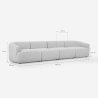 Divano modulare componibile 4 posti di design in tessuto Yuna-4 Acquisto