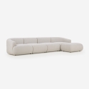 Divano 4 posti componibile con pouf design modulare moderno Yuna-4P Vendita