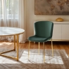 Sedia in tessuto di design per sala da pranzo con gambe dorate Virin Vendita