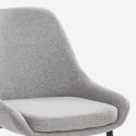 Sedia moderna da cucina in tessuto con gambe in metallo nero Piros 
