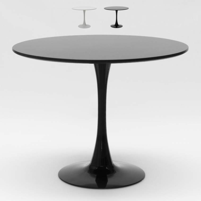 tavolo Tulipan rotondo 80cm nero e bianco per bar e soggiorno casa Vendita