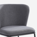Sedia per sala da pranzo di design moderno in tessuto gambe nere Lasta 