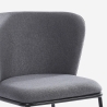 Sedia per sala da pranzo di design moderno in tessuto gambe nere Lasta 