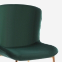 Sedia in tessuto di design per sala da pranzo con gambe dorate Virin 