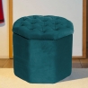 Pouf contenitore portaoggetti ottagonale in velluto 40x35cm Jerry Vendita
