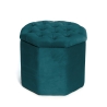 Pouf contenitore portaoggetti ottagonale in velluto 40x35cm Jerry Offerta