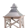 Set 2 lanterne shabby chic con portacandele in legno grigio Kediri Offerta