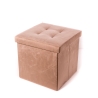 Pouf contenitore portaoggetti quadrato in velluto 38x38cm Elisa Vendita