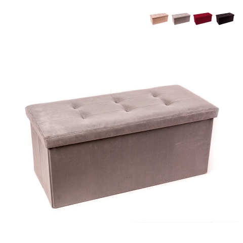 Pouf in velluto rettangolare contenitore 76x34cm da salotto Pier Promozione