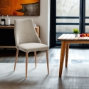 Sedia imbottita moderna in tessuto per sala da pranzo e cucina Sirka Vendita