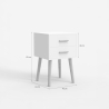 Comodino in legno stile nordico per camera da letto bianco nero Corallo Misure