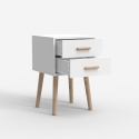 Comodino in legno stile nordico per camera da letto bianco nero Corallo Sconti