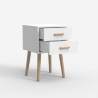Comodino in legno stile nordico per camera da letto bianco nero Corallo Sconti