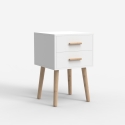 Comodino in legno stile nordico per camera da letto bianco nero Corallo Catalogo