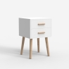 Comodino in legno stile nordico per camera da letto bianco nero Corallo Catalogo