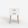 Comodino in legno stile nordico per camera da letto bianco nero Corallo Stock