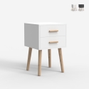 Comodino in legno stile nordico per camera da letto bianco nero Corallo Promozione
