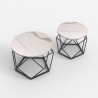 Set 2 tavolini da salotto design moderno con base in metallo Aragonite Sconti