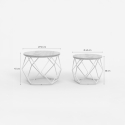 Set 2 tavolini da salotto design moderno con base in metallo Aragonite Modello