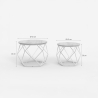Set 2 tavolini da salotto design moderno con base in metallo Aragonite Modello