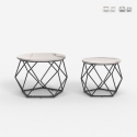 Set 2 tavolini da salotto design moderno con base in metallo Aragonite Promozione