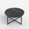 Tavolino da caffè salotto rotondo 80cm con piano effetto marmo Granato Stock