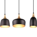 Lampada a sospensione moderna 3 luci in metallo nero e dorato Sudar Offerta