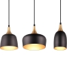 Lampada a sospensione moderna 3 luci in metallo nero e dorato Sudar Offerta