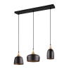 Lampada a sospensione moderna 3 luci in metallo nero e dorato Sudar Sconti