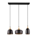 Lampada a sospensione moderna 3 luci in metallo nero e dorato Sudar Catalogo