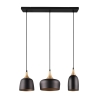 Lampada a sospensione moderna 3 luci in metallo nero e dorato Sudar Catalogo