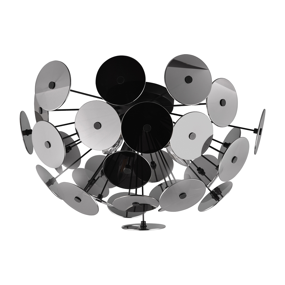 Plafoniera design moderno in metallo nero effetto cromato Lunar Promozione Plafoniera design moderno in metallo nero effetto cromato Lunar Promozione