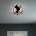 Plafoniera design moderno in metallo nero effetto cromato Lunar Vendita