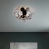 Plafoniera design moderno in metallo nero effetto cromato Lunar Vendita