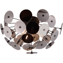 Plafoniera design moderno in metallo nero effetto cromato Lunar Offerta