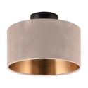 Plafoniera moderna con paralume 30cm in velluto beige e oro Vetor Promozione