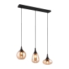Lampadario a sospensione penisola cucina 3 luci in vetro ambra Tepuk Promozione