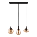 Lampadario a sospensione penisola cucina 3 luci in vetro ambra Tepuk Catalogo