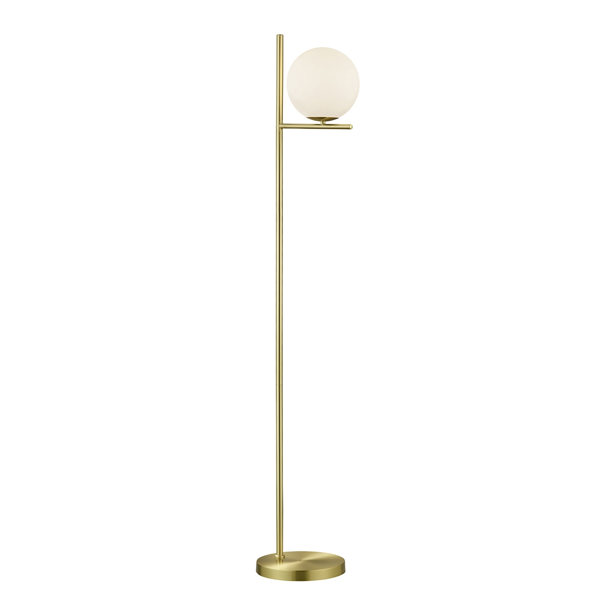 Lampada da terra piantana con luce a sfera in vetro opalino Khadz Promozione Lampada da terra piantana con luce a sfera in vetro opalino Khadz Promozione